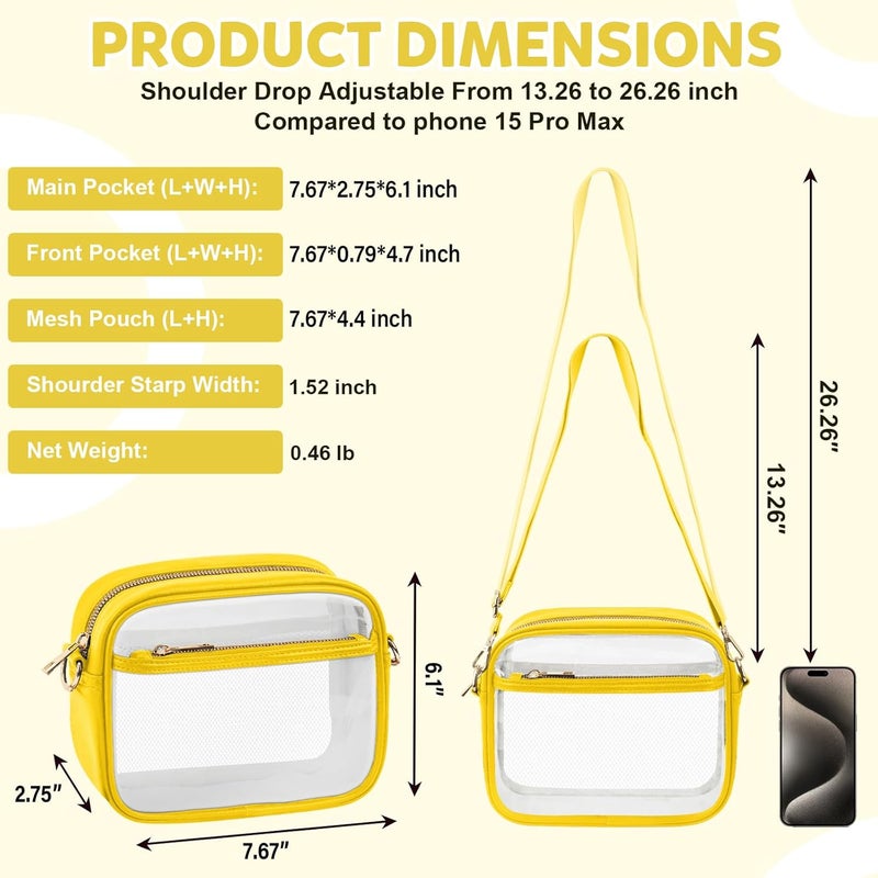 KETIEE Clear Crossbody Bag, Stadium Approved Clear Purse Bag for Concerts Sports Events Festivals - Image 5